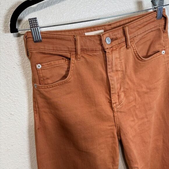Anthropologie Pilcro The Column Straight Leg Jeans Burnt Orange Size 26 Classic - Picture 3 of 13